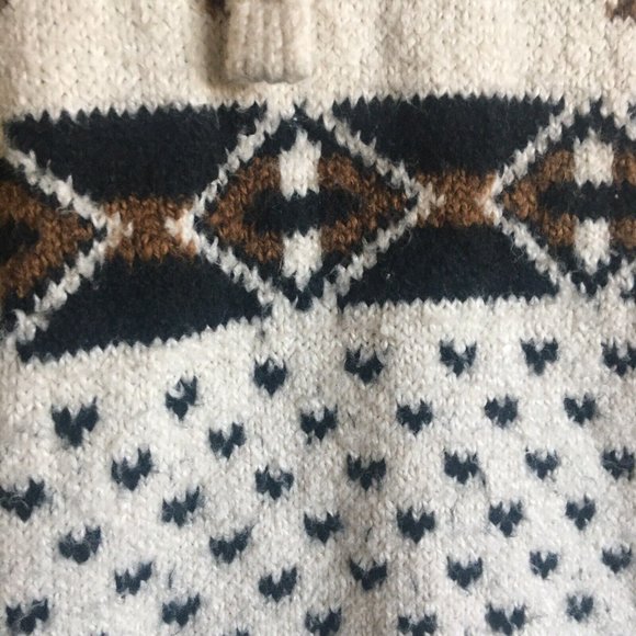 American Eagle Hooded Elk Fairisle Super Soft Sweater Cotton Blend Medium - Picture 7 of 10